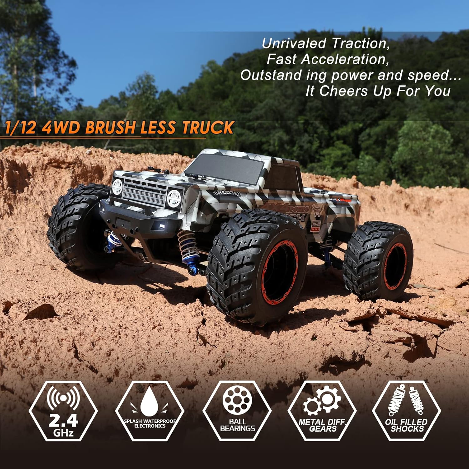 Brushless RC Cars 1/12 Scale,  - đánh giá và giá Rc Hobby Grade Monster Truck